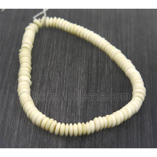 white bone heishi beads