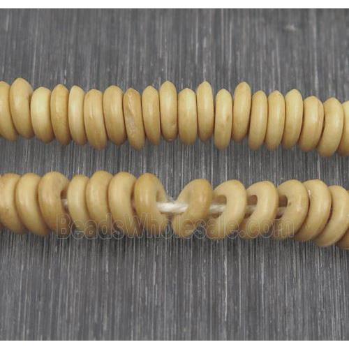 yellow bone heishi beads