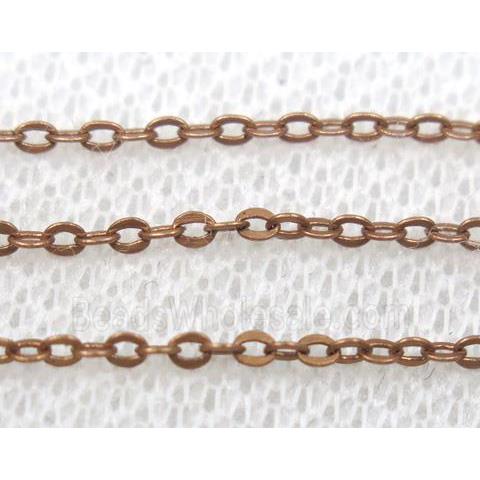 copper chain, flat, antique red