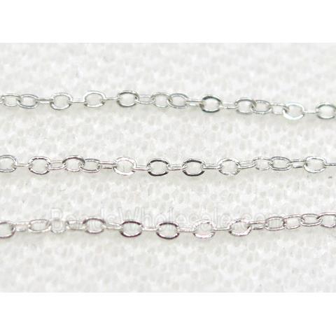 copper chain, flat, silver plated