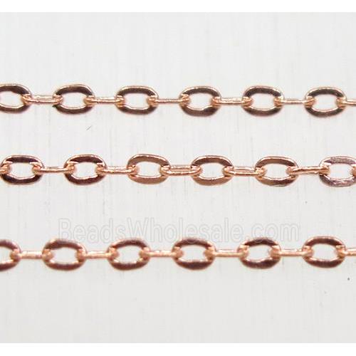 copper chain, flat, rose gold