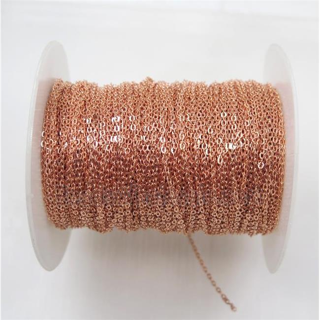 copper chain, flat, rose gold