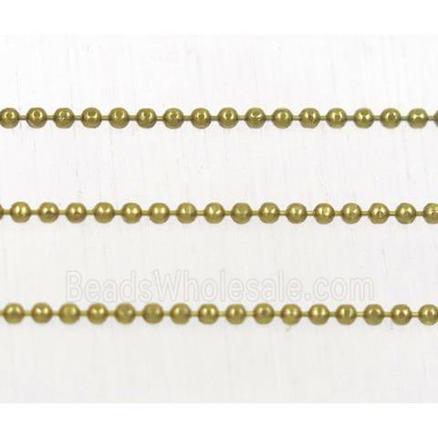 Raw Brass Faceted Round Ball Beaded Chain