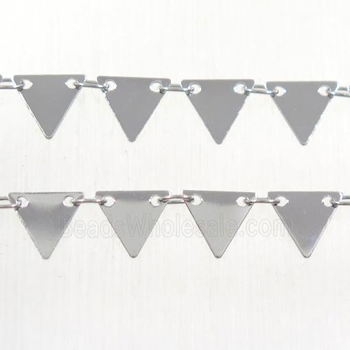 Copper chain, triangle, platinum plated
