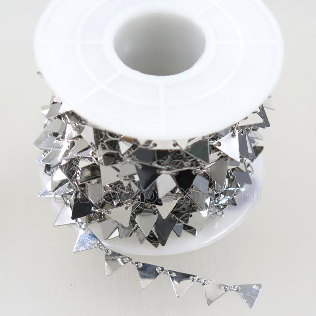 Copper chain, triangle, platinum plated