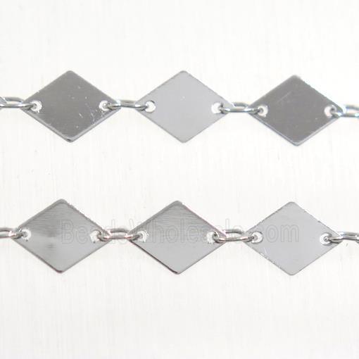 Copper chain, rhombic, platinum plated