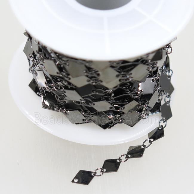 Copper chain, rhombic, black plated