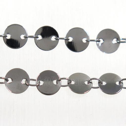 Copper chain, coin round, black