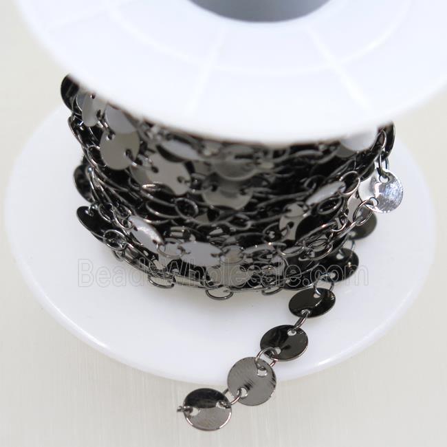 Copper chain, coin round, black