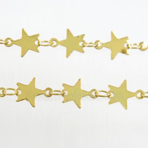 copper star chain, gold plated