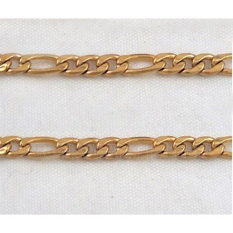 stainless steel curb chain, gold plated