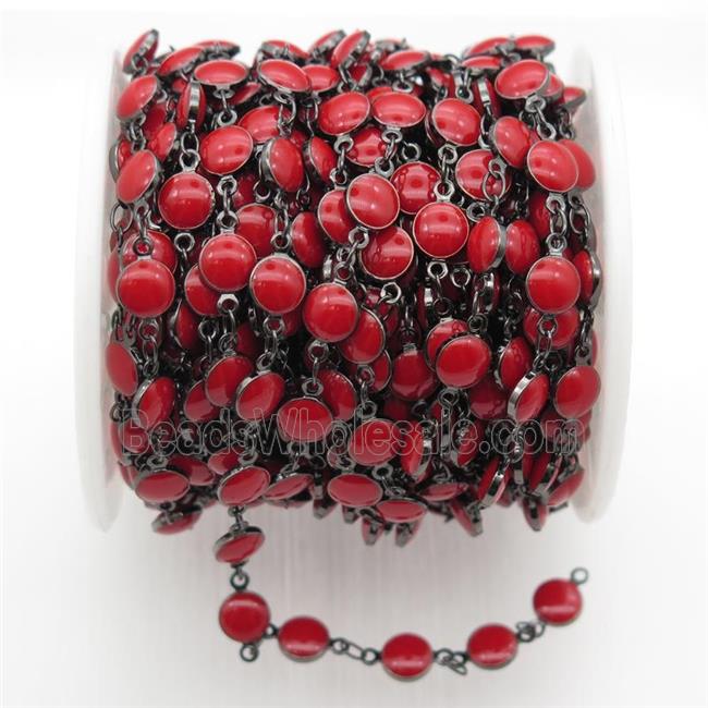 Porcelain Glass Chain, black plated