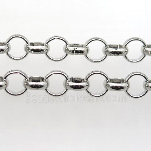 Iron Rolo Chain, platinum plated