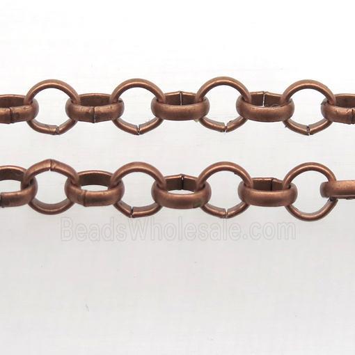 Iron Rolo Chain, antique red