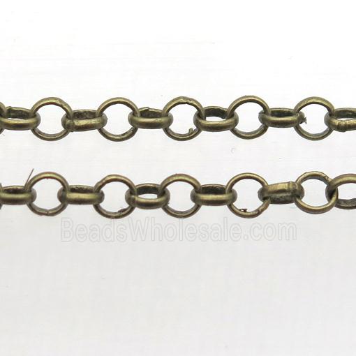 brass chain, antique bronze