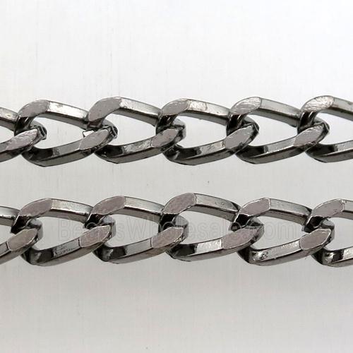 iron curb chain, black plated