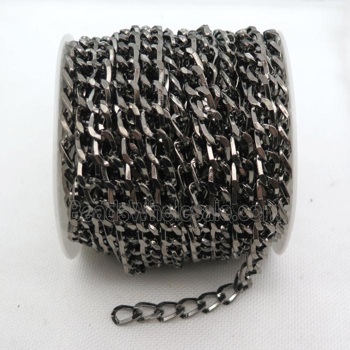 iron curb chain, black plated