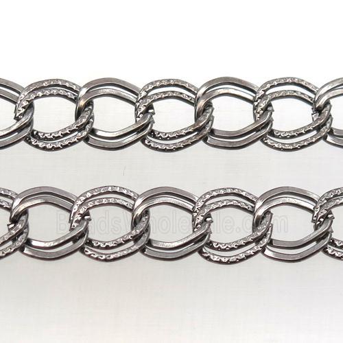 iron double rope chain, black plated