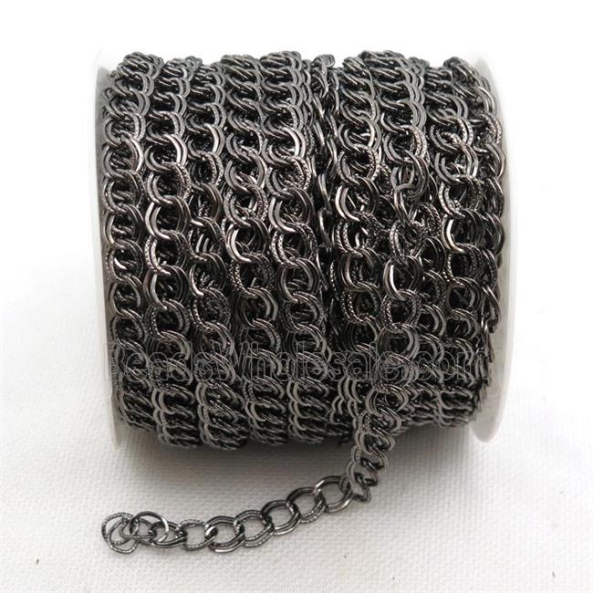 iron double rope chain, black plated