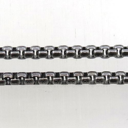 copper box chain, black plated