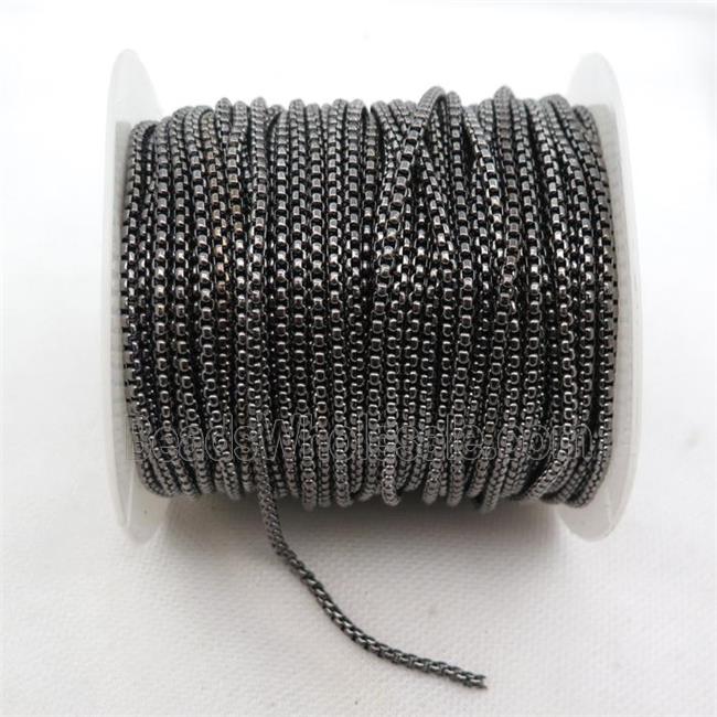 copper box chain, black plated