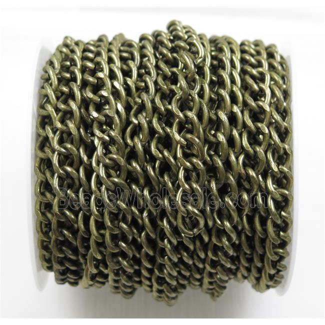 iron curb chain, antique bronze