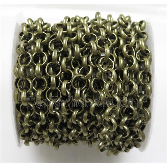 iron Rolo Chain, antique bronze