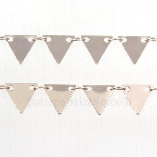 Copper chain, triangle, rose gold
