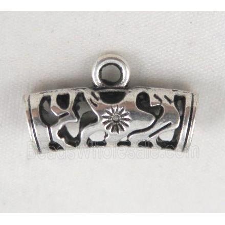 Tibetan silver hanger bead, Non-Nickel