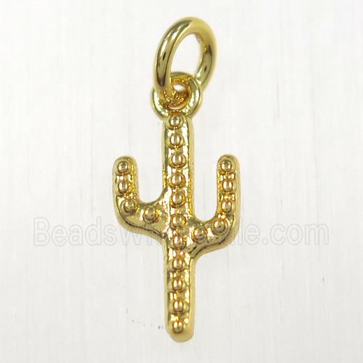 copper cactus pendants, gold plated