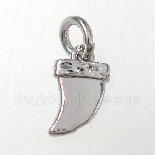 copper pendants, horn, platinum plated