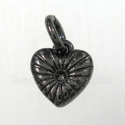 copper heart pendants, black plated