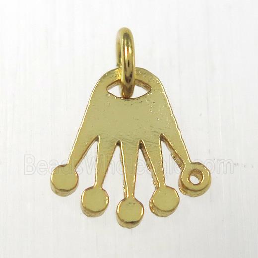 copper hand pendants, gold plated