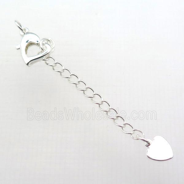 copper necklace extender, platinum plated