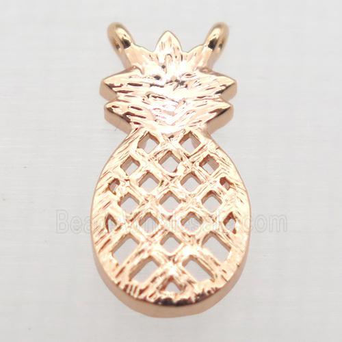 copper pineapple pendant, rose gold