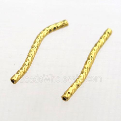 copper bend tube beads, gold plated