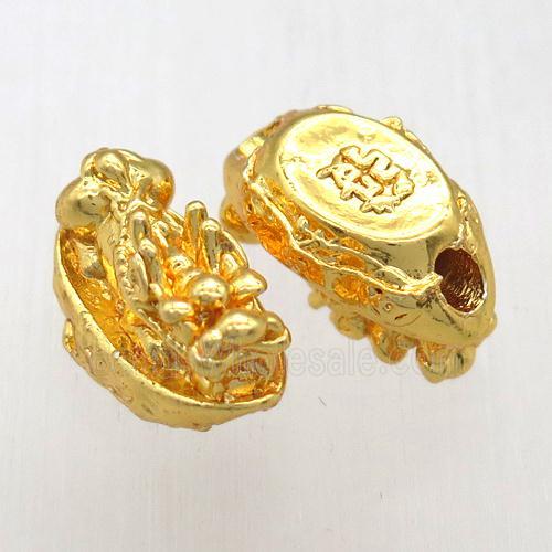 copper facai beads, gold plated