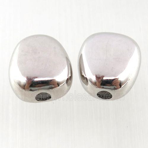 copper teardrop beads, platinum plated