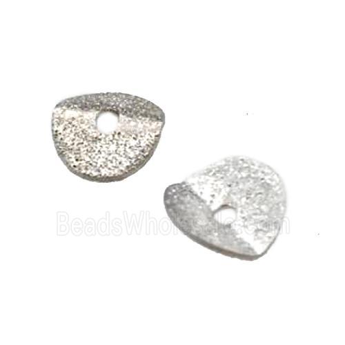 copper Thin slice beads, platinum plated, matte