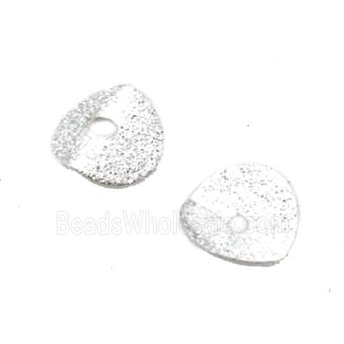 copper Thin slice beads, silver plated, matte