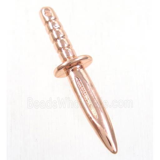 colorfast copper knife pendant, rose gold