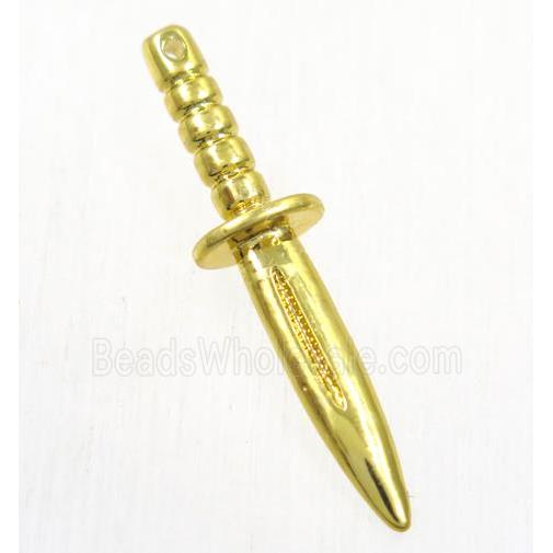 colorfast copper knife pendant, gold plated