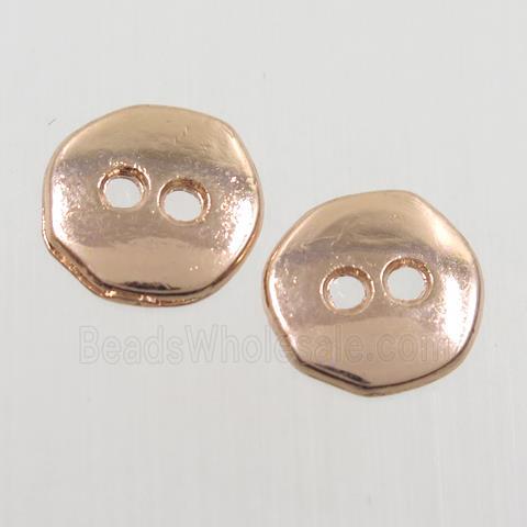 colorfast copper rulla beads, circle, rose gold