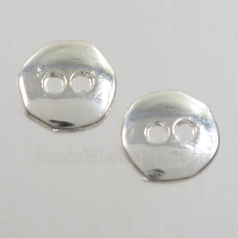 colorfast copper rulla beads, circle, silver plated