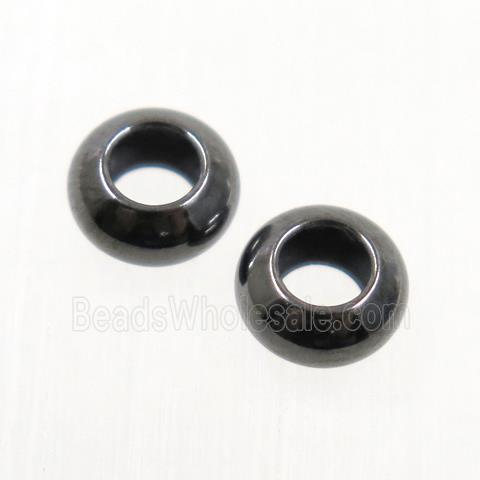 smooth copper beads, rondelle, black plated