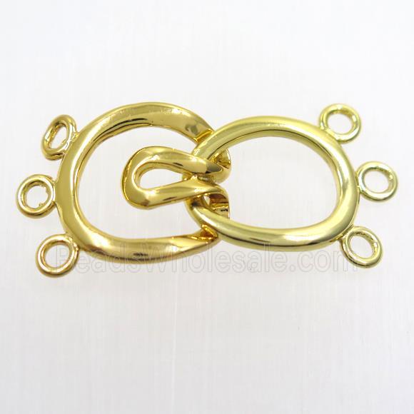 copper clasp, gold plated
