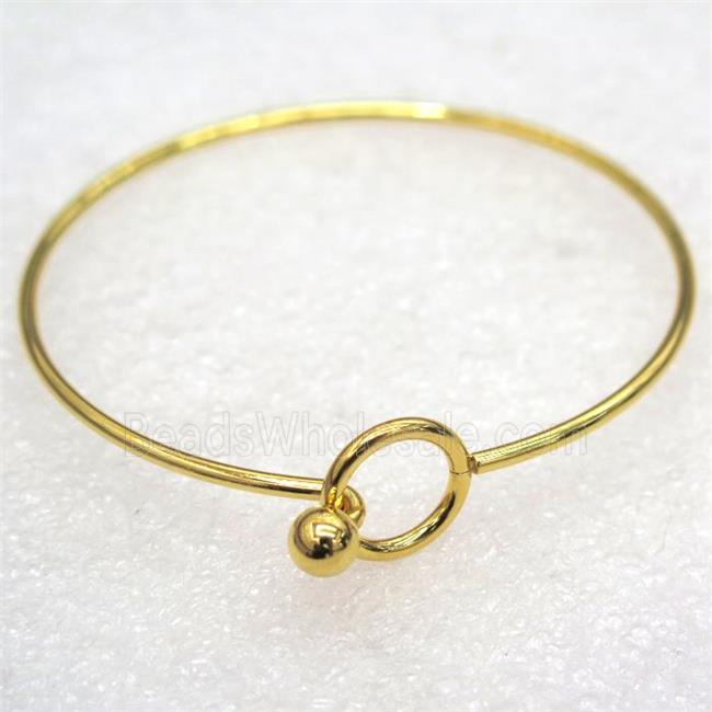 stainless steel cuff bangle, gold plated