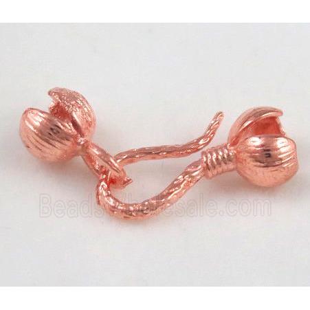 copper clasp, rose gold plated
