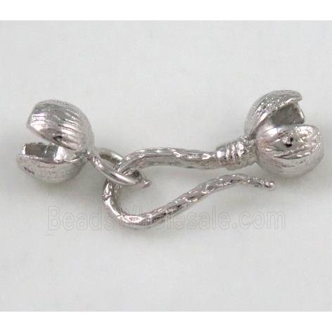 copper clasp, platinum plated