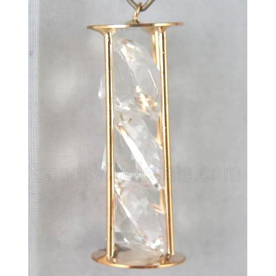 rhinestone pendant, gold plated